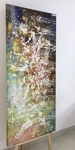 การตกแต่งศิลปะติดผนังภาพวาดแอบสแตรกที่ทันสมัยสีสันสดใสสำหรับการตกแต่งห้องนั่งเล่นภาพวาด OEM/ODM - Product Image 2