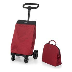 Heavy Duty Folding Shopping <b>Trolley</b> with Thermal Bag 46L Red Aluminium and Steel Frame - Product Image 1