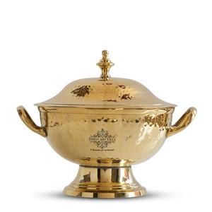 IndianArtVilla Pot design martelé en laiton pur avec finition antique-Vaisselle pour le stockage et le service - Product Image 1