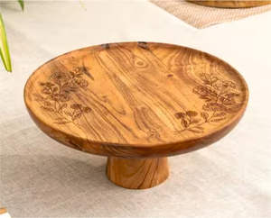 Natural Look Printed Design <b>Wooden</b> <b>Cake</b> Stand Beautiful for Restaurant and Hotel Supplies <b>Cake</b> Tools - Product Image 1