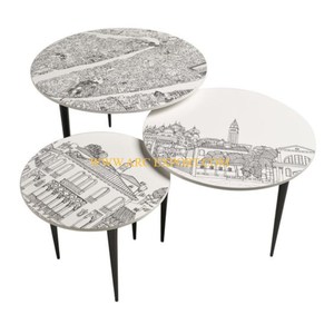 Ensemble de 2 tables d'appoint en aluminium de différentes tailles pour café Tables gigognes d'intérieur de forme ronde au design merveilleux à un prix abordable - Product Image 6