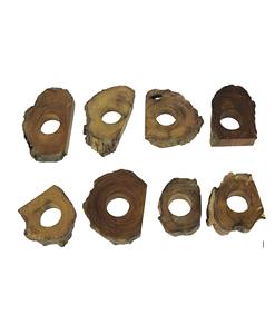 Rustic Elegance - Set of 8 Handcrafted Natural Acacia <b>Wood</b> <b>Slice</b> Napkin Rings - Unique Table Decor <b>for</b> a Charming Dining - Product Image 1