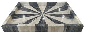 ถาดเสิร์ฟอาหารทรงสี่เหลี่ยมผืนผ้าขนาดใหญ่ถาดเสิร์ฟอาหารสำหรับตกแต่งบ้านแบบฝังกระดูก - Product Image 2