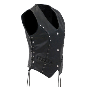 Chaleco de montar corto para mujer de mejor diseño con relleno de cuero genuino Logotipo personalizado Ropa exterior de alta calidad Color sólido - Product Image 3