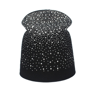 Gorro de Invierno 2026 para Mujer, Cálido, con Diamantes de Imitación Brillantes, Gorro de Algodón con Pedrería, Gorro de Punto - Product Image 5