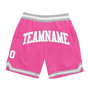 Industrie Direct Engro Sportswear Basketball <b>Shorts</b> Custom Pink <b>White</b>-Gray Authentic Throwback Basketball <b>Shorts</b> - Product Image 1