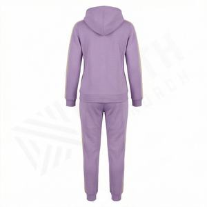 Ensemble de survêtement pour femme, fermeture éclair, 100% coton, uni, 2 pièces, sweat-shirts à capuche surdimensionnés, pantalons de survêtement, molleton doux, décontracté, vêtements de sport - Product Image 2