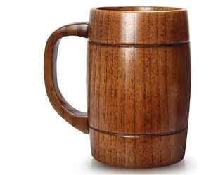 Tasse en bois fabriquée à la main pour café et thé avec un charme rustique large d'aspect naturel par Tradebyd - Product Image 2