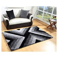 Tapis long en fausse fourrure abstraite pour la maison, le bureau, le salon - Design moderne, fait main, durable, lavable, personnalisable
