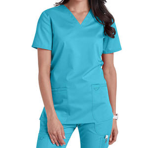 Uniformes Médicos para Mujer Talla Grande OEM, Blusa de Manga Corta Elástica y Pantalones Jogger, Conjuntos con Logotipo Personalizado - Product Image 6