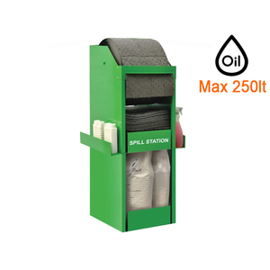 Estación de derrames Carvel 500x500x1500mm con material absorbente universal, 250lt - Product Image 1