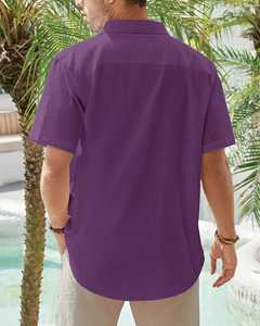 T-shirt décontracté à col rond tendance pour hommes Coton de haute qualité Doux Léger Couleur vierge Mode - Product Image 2
