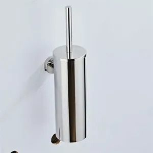 Brosse de toilette et support ensemble base de support de brosse avec longue tasse Style Vintage pour la maison hôtel salle de bain couleur argent accessoire de salle de bain - Product Image 4