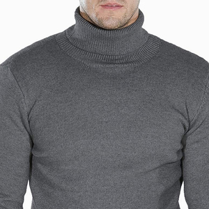 Pull-over à col rond pour homme en coton 100% respirant, couleur unie, manches longues, tricot décontracté pour l'automne et l'hiver - Product Image 5