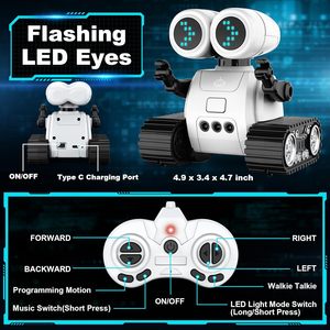 DWI Dowellin 지능형 원격 제어 및 제스처 감지 로봇 2.4GHz, 어린이를 위한 조명 및 음악이 포함된 프로그래밍 모션 로봇 - Product Image 2