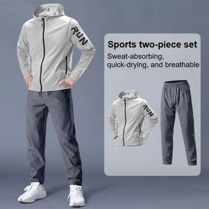 Vêtement de sport léger 2025, combinaison de sport imperméable, coupe-vent, veste à capuche zippée pour homme pour les activités de plein air - Jogging - Product Image 4