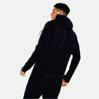 Ensemble de survêtement streetwear OEM en molleton technique 100 % coton imprimé noir pour homme, avec sweat à capuche zippé et pantalon de jogging