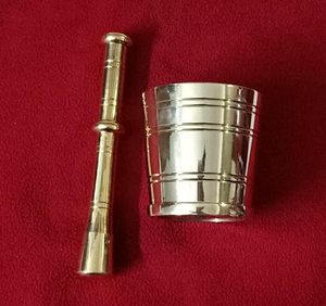Solid Brass Mortar and Pestle with Heavy Granite Bowl Indian Manufactured <b>Garlic</b> Masher for Food Use - Product Image 4