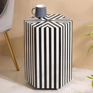 Tabouret incrusté d'os fait à la main avec os naturel tabouret unique fabriqué artisanalement meubles décoratifs tabouret incrusté d'os style bohème - Product Image 6