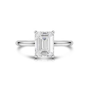 Beautiful E Color Emerald Cut Lab Grown Diamond <b>Ring</b> 925 Sterling Silver <b>Ring</b> Engagement <b>Ring</b> Gift for Her for <b>Men</b> & Women - Product Image 1