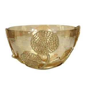 Dates Snacks Bol de service Bol à fruits de finition en incrustation d'os Fabriqué à la main Grande capacité Bol en bois et en verre pour servir des aliments et des fruits - Product Image 5