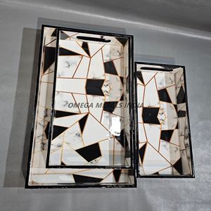 Bandeja de madera de Venta caliente con acabado antiguo y patrón único para mesa de comedor de regalo de lujo y presentación en el hogar - Product Image 2