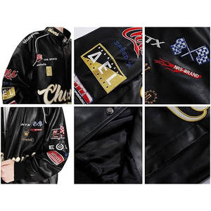 Wholesale High Quality Custom Fashion Streetwear Unisex Biker Motorcycle <b>Racing</b> <b>Jackets</b> <b>Vintage</b> Motorbike Bomber Breathable - Product Image 5