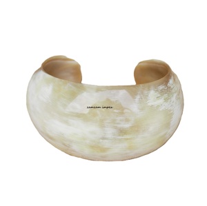 Handmade Natural Dome-Shaped Buffalo Horn Bracelet Eco-Friendly Sustainable Fashion Statement <b>Wristband</b> Jewelry for Lovers - Product Image 3