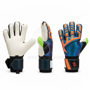 Gants de gardien de but de football de haute qualité, nouvelle conception, antidérapants, fermeture à boucle et crochet, matériau en latex, protection des doigts, personnalisés, unisexe - Product Image 3