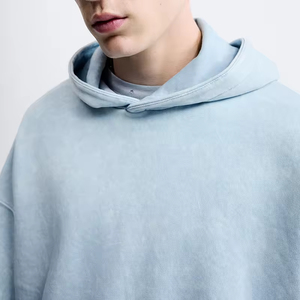 เสื้อมีฮู้ดแบบสวมหัวเสื้อมีฮู้ดแบบสตรีทสวมหัวโอเวอร์ไซส์ผ้าคอตตอน100% สำหรับผู้ชาย - Product Image 4