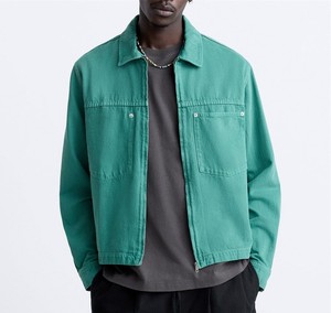 โลโก้ที่กําหนดเอง OEM เสื้อแจ็คเก็ตผ้าใบผ้าเดนิมแบบกําหนดเองสําหรับรถบรรทุกคอปก - Product Image 3