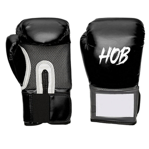 Guantes de Boxeo de Cuero Vacuno con Logotipo Personalizado en Blanco y Negro, Cómodos, con Cierre de Gancho y Bucle en los Dedos, Guantes de Alta Calidad - Product Image 1