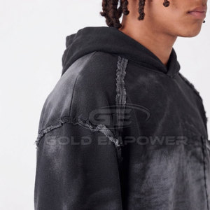 Survêtement pour homme au design moderne, effet délavé, mélange de coton de haute qualité, coupe régulière, élégant, décontracté, hiver, à capuche, respirant, léger - Product Image 4
