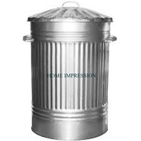Poubelle faite à la main à usage multiple avec couvercle forme ronde grande poubelle pour le stockage des déchets poubelle galvanisée et poubelle