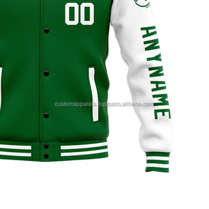 Chaqueta universitaria personalizada de lana y cuero con parches de chenilla y bordados premium para marcas de ropa urbana universitaria. - Product Image 6