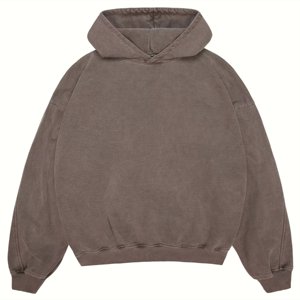 Pull à capuche de haute qualité pour hommes imprimé bouffant 3D personnalisé ourlet brut coupe sans ficelle solide polyester/coton brodé hiver - Product Image 1