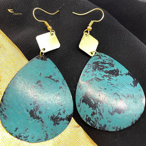 Pendientes de Metal a la moda para mujer, tamaño personalizado, joyería de diseñador Irregular, cajas de madera elegantes, modelo de artesanía artística - Product Image 4