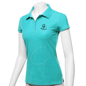 Deporte de mujer más vendido para camisetas de polo Camisa de golf de punto corto delgada ligera de moda Color personalizado Patrón sólido comprimido - Product Image 1