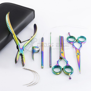 ชุดกรรไกรตัดผมสแตนเลสแบบมืออาชีพชุดกรรไกรตัดผมแบบบางอุปกรณ์ร้านเสริมสวยพับได้มือขวา - Product Image 4