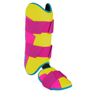 Protège-tibias de baseball en cuir de couleur vive, protection professionnelle, légers et réglables pour les sports de balle, la pratique, les matchs et les événements - Product Image 2