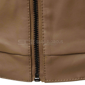 Long Sleeves <b>Zip</b> <b>up</b> Men's Winter New Fashion Solid Color Leather Jackets for Men - Product Image 6
