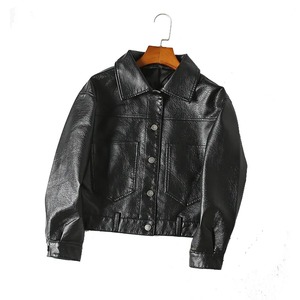 Chaqueta con bolsillos de estilo callejero locomotora de cuero Artificial de un solo pecho para mujer, chaquetas asequibles de primera calidad para niñas - Product Image 2