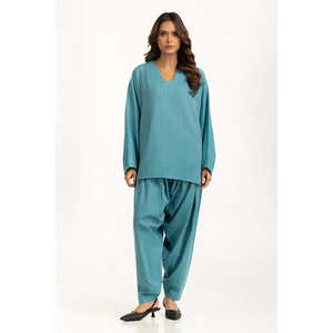 Conjunto de Pantalones Cortos de 2 Piezas en Tela Rib Teñida Dobby, Modelo IPST-55047, Estilo Casual para Verano, Tallas XS a 3XL - Product Image 4