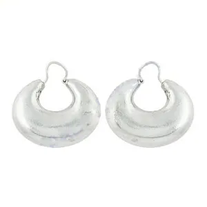Boucles d'oreilles créoles géométriques en argent 925, design minimaliste, pour un usage quotidien, bijoux unisexes - Product Image 2