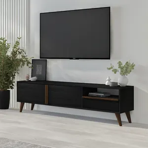 功能T0018电视架木质黑胡桃木彩脚优质新款优雅风格家居装饰客厅家具