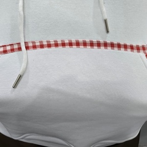 Whip Stitch & Gingham Letter <b>Pattern</b> Winter Crewneck Sweatshirt / White Sorority Apparel / ODM Customizable - Product Image 3