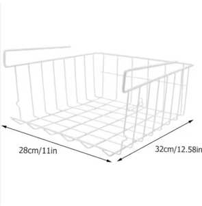 Panier de rangement en fil métallique fonctionnel au charme industriel, fil de fer de calibre épais pour une grande résistance avec poignées latérales pour un transport facile - Product Image 5