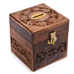 Tirelire en bois rustique faite à la main |   Vente en gros |   Bois de haute qualité - Product Image 1