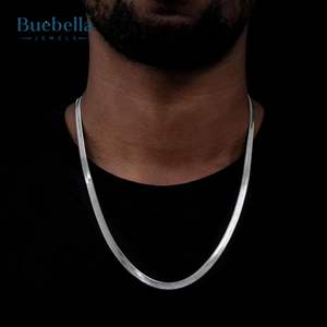 Joyería Hip Hop Venta caliente 925 Plata 14K Oro blanco 6mm Cadena de espiga para hombres Collares Premium - Product Image 1