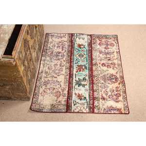 Turkish Small Rug, 2.5x3 ft Vintage Rug, <b>Red</b> <b>Wool</b> Rug - Product Image 3